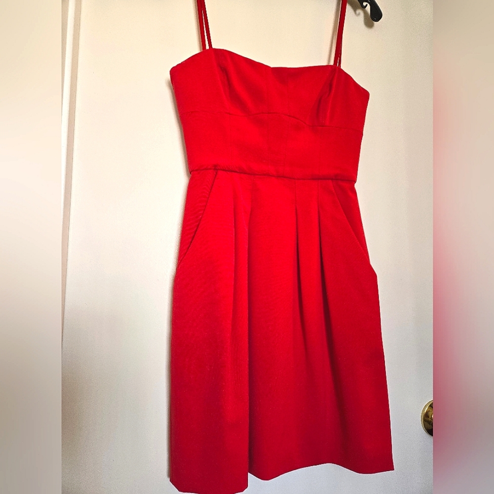 BCBGMaxAzria Strapless Red Dress Size 0